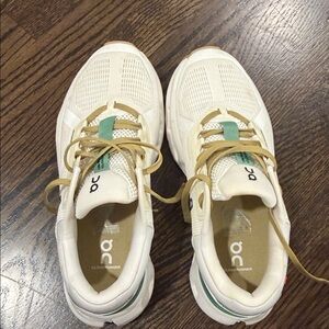 On Women's Cloudrunner Athletic Shoes - White and Tan